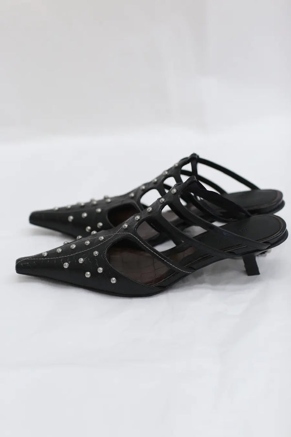 RUI studded low heel sandals RSS24SH02 Onyx black